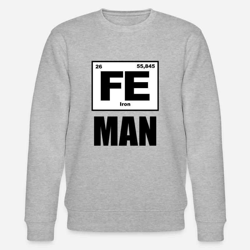Fe Man / Iron Man - Sweat bio CHANGER Stanley/Stella Unisexe - gris chiné