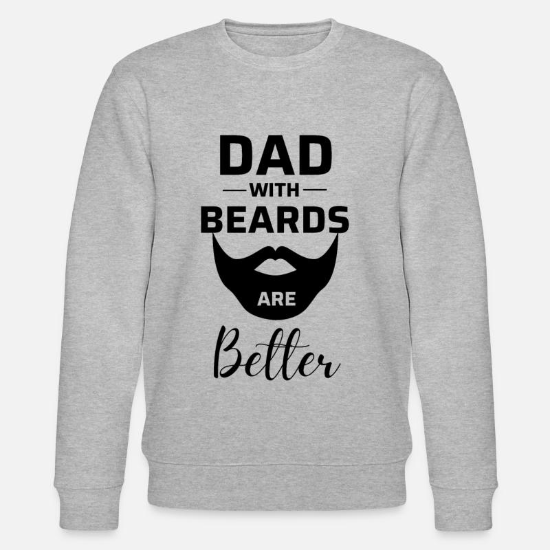 Papa mit Bärten ist besser - Stanley/Stella Unisex Bio-Sweatshirt CHANGER - Grau meliert