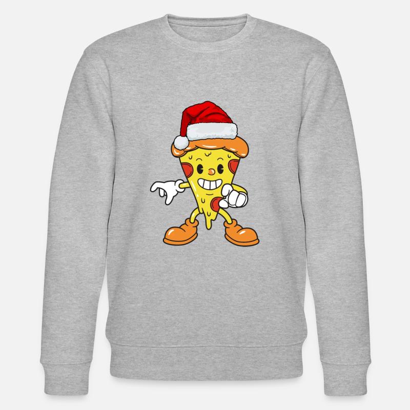 Pizza Weihnachten. Weihnachtsgeschenk - Stanley/Stella Unisex Bio-Sweatshirt CHANGER  - Grau meliert