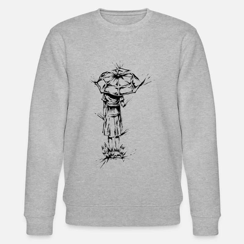 Frau im Regen - Stanley/Stella Unisex Bio-Sweatshirt CHANGER  - Grau meliert