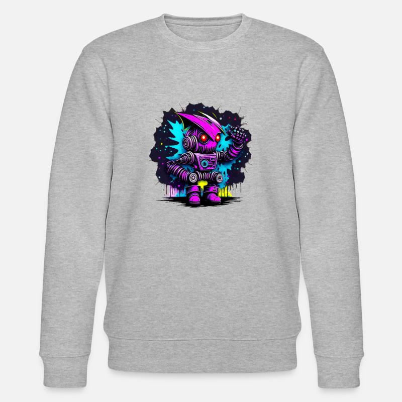 Böser Roboter Serie 009 - Stanley/Stella Unisex Bio-Sweatshirt CHANGER  - Grau meliert