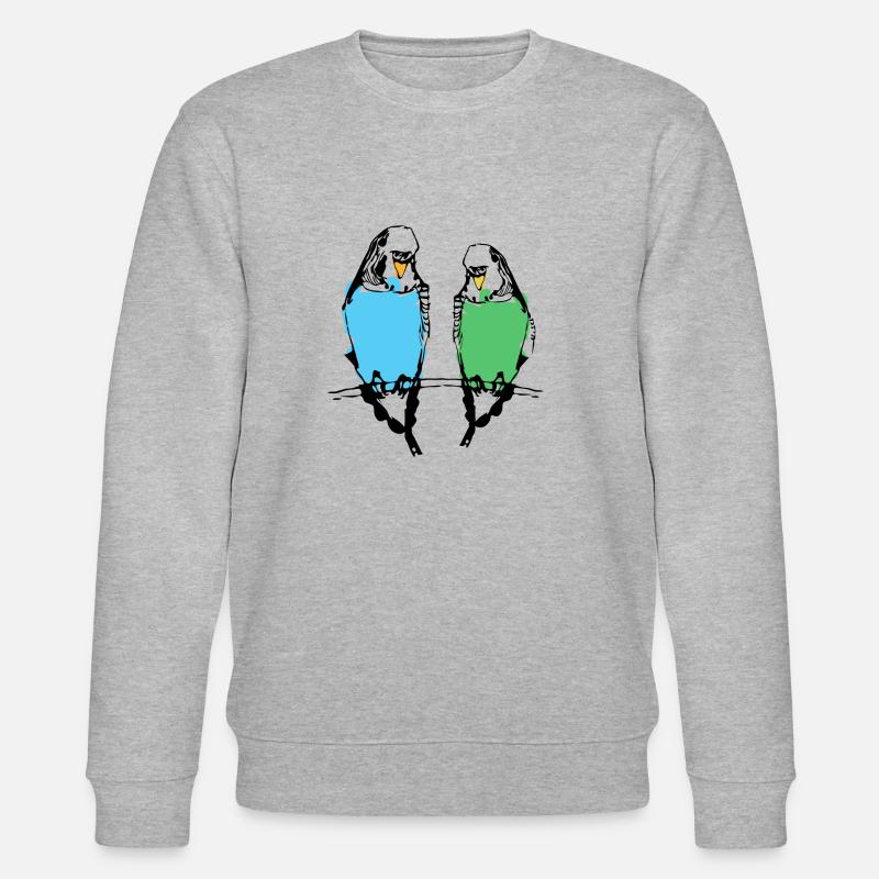 Couple de perruche mignon - Sweat bio CHANGER Stanley/Stella Unisexe - gris chiné