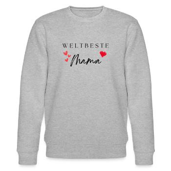weltbeste Mama - Stanley/Stella Unisex Bio-Sweatshirt CHANGER  - Grau meliert - Vorne - Nik (191cm) & Marisol (170cm)