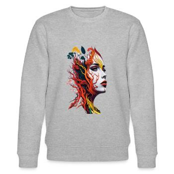 The Earth-Woman Union - Stanley/Stella CHANGER Unisex Organic Sweatshirt - heather grey - Front - Nik (191cm) & Marisol (170cm)