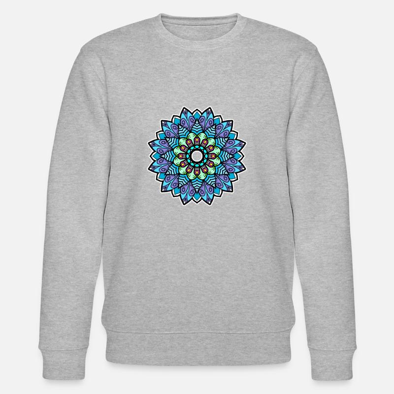 Fleur de mandala - Sweat bio CHANGER Stanley/Stella Unisexe - gris chiné