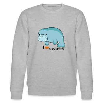 Manatee Love - Stanley/Stella CHANGER Unisex Organic Sweatshirt - heather grey - Front - Nik (191cm) & Marisol (170cm)