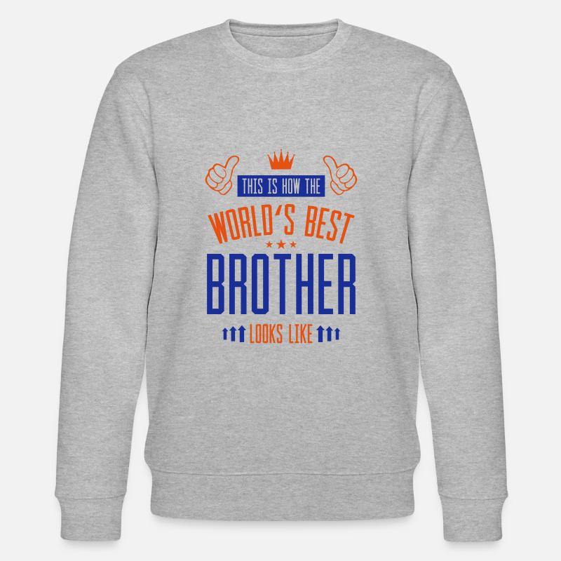 Weltbester Bruder Hand - Stanley/Stella Unisex Bio-Sweatshirt CHANGER  - Grau meliert
