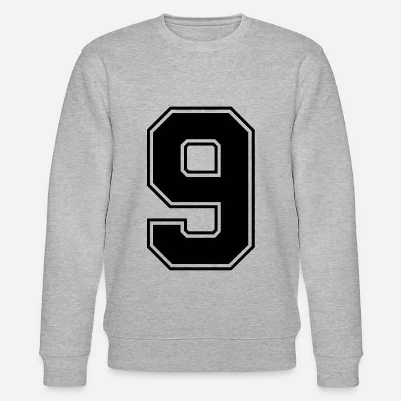 9 Zahl Trikot - Stanley/Stella Unisex Bio-Sweatshirt CHANGER  - Grau meliert