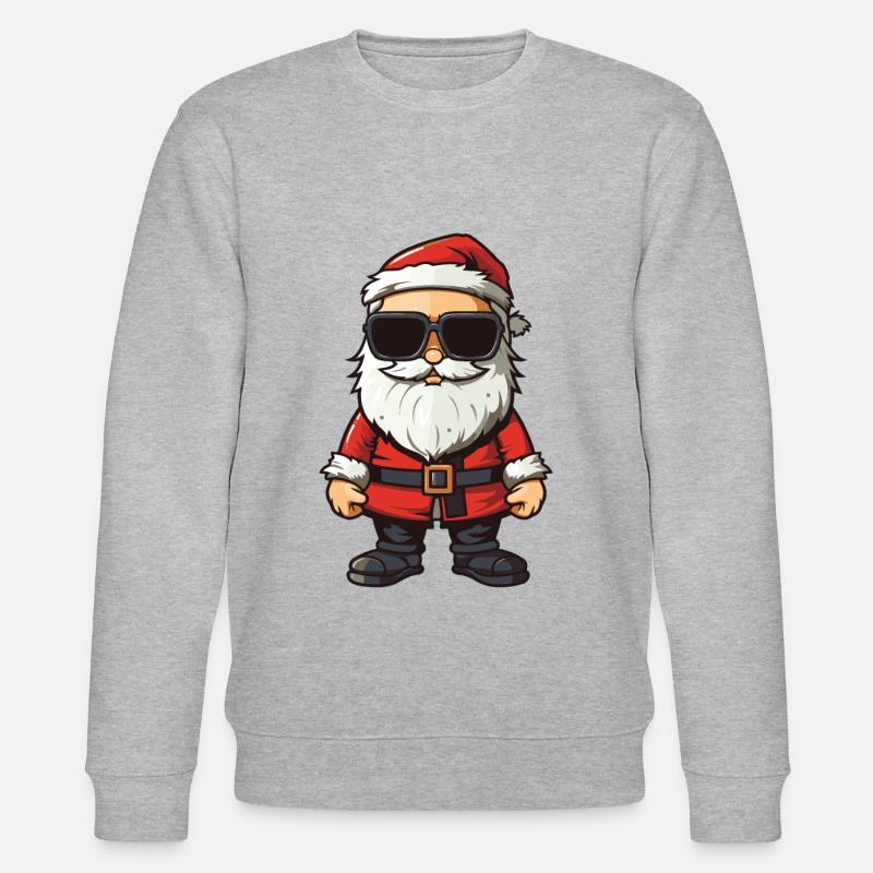 Weihnachtsmann Comic Santa Xmas - Stanley/Stella Unisex Bio-Sweatshirt CHANGER  - Grau meliert