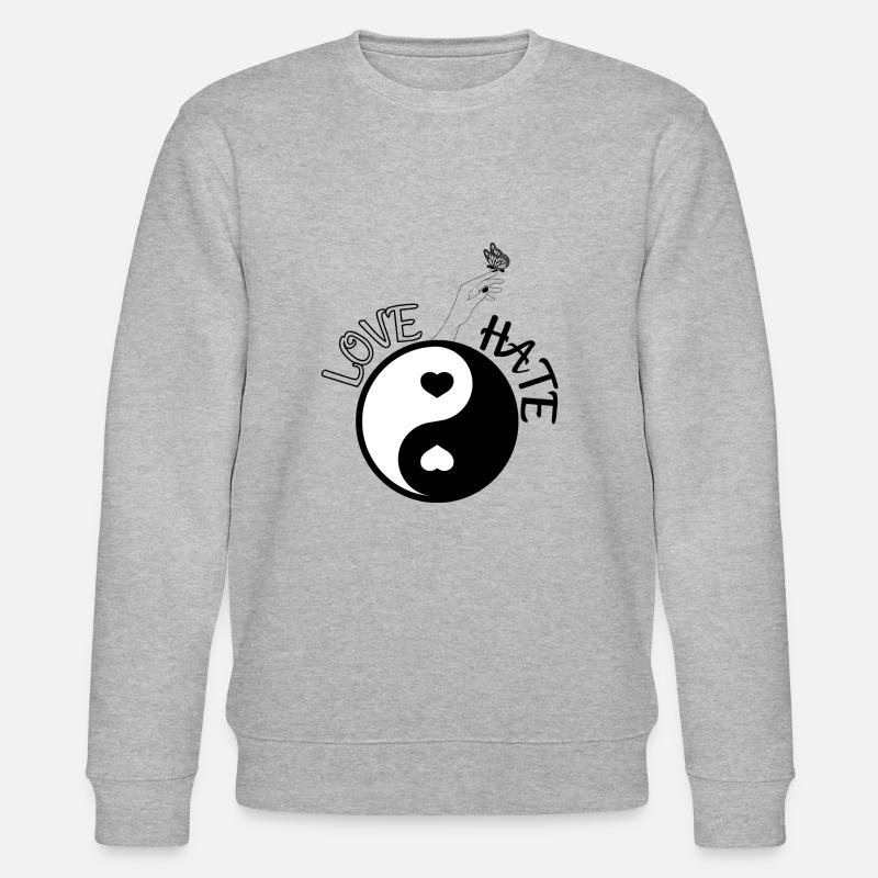 Love vs. Hate - Stanley/Stella Unisex Bio-Sweatshirt CHANGER  - Grau meliert