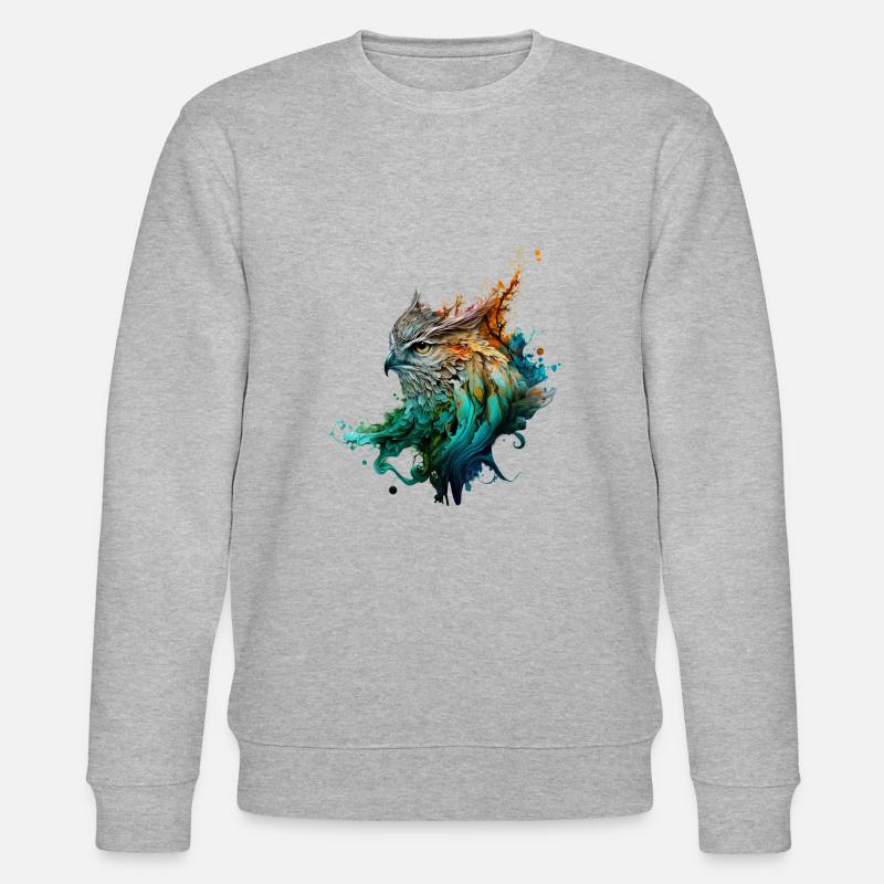 Eulen-Farbstrahlen - Stanley/Stella Unisex Bio-Sweatshirt CHANGER  - Grau meliert