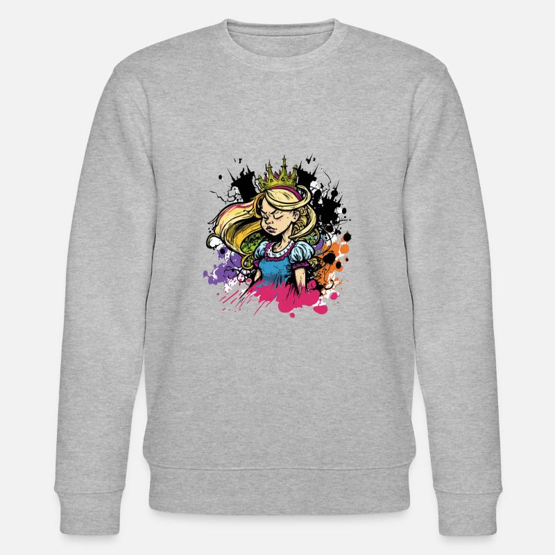 Prinzessin Graffiti Mädchen - Stanley/Stella Unisex Bio-Sweatshirt CHANGER  - Grau meliert