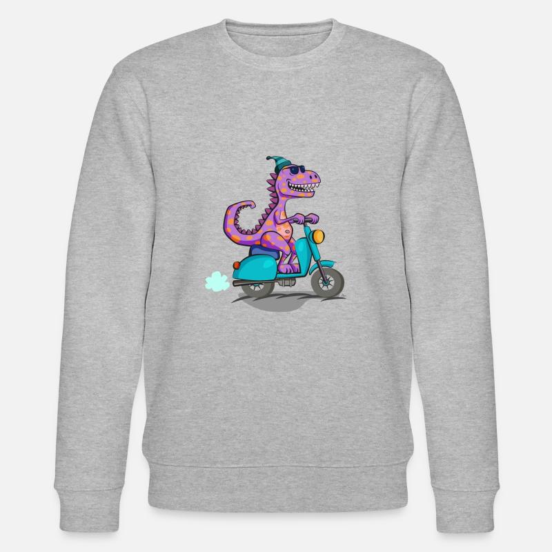 Dino Scooter Cool #2 - Stanley/Stella Unisex Bio-Sweatshirt CHANGER  - Grau meliert