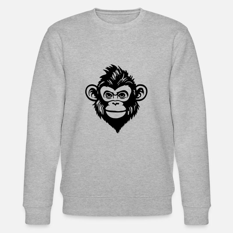 Affe - Stanley/Stella Unisex Bio-Sweatshirt CHANGER  - Grau meliert