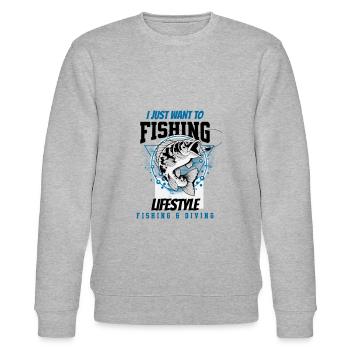 Fishing Lifestyle - Sweat bio CHANGER Stanley/Stella Unisexe - gris chiné - Devant - Nik (191cm) & Marisol (170cm)