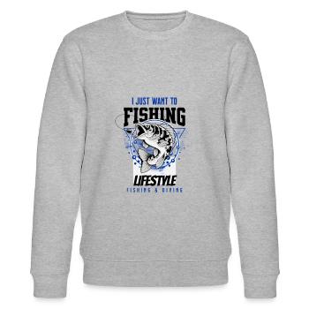 Fishing Lifestyle - Sweat bio CHANGER Stanley/Stella Unisexe - gris chiné - Devant - Nik (191cm) & Marisol (170cm)