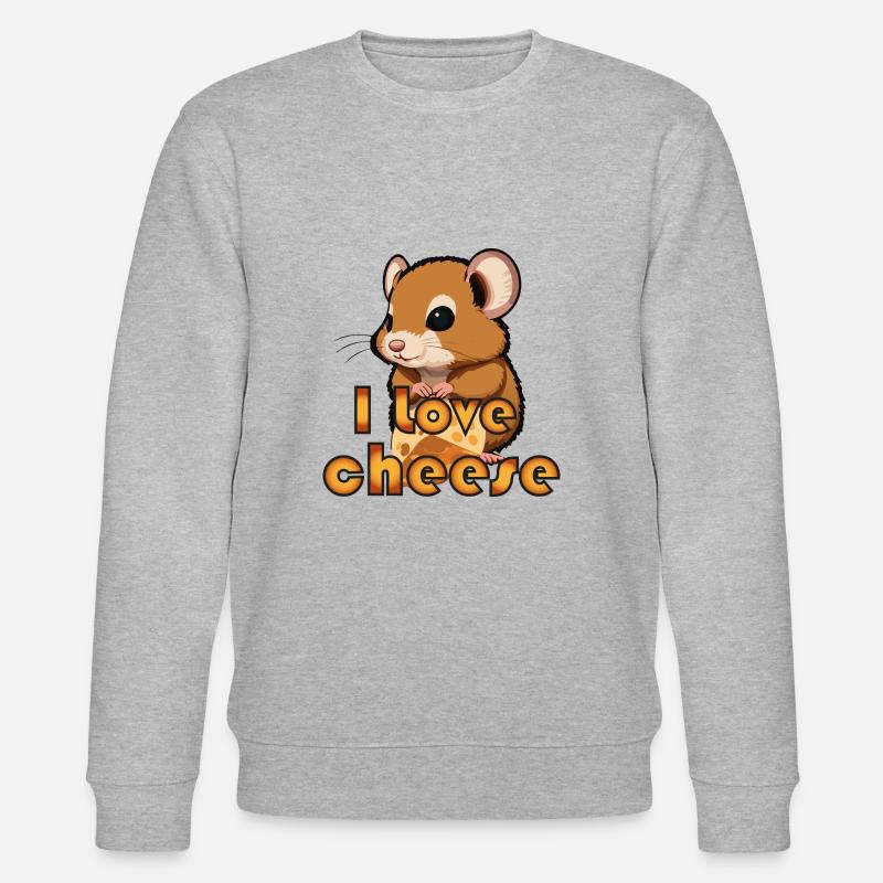 I love cheese - Stanley/Stella Unisex Bio-Sweatshirt CHANGER  - Grau meliert