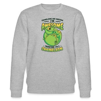 Deshalb bin ich ein Chamäleon Panther verschleierter Liebhaber - Stanley/Stella Unisex Bio-Sweatshirt CHANGER  - Grau meliert - Vorne - Nik (191cm) & Marisol (170cm)