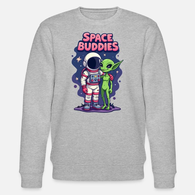 Weltraum-Freunde - Stanley/Stella Unisex Bio-Sweatshirt CHANGER  - Grau meliert