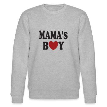 Mom's Boy Gift Idea with Sweet Saying - Baby - Stanley/Stella CHANGER Unisex Organic Sweatshirt - heather grey - Front - Nik (191cm) & Marisol (170cm)