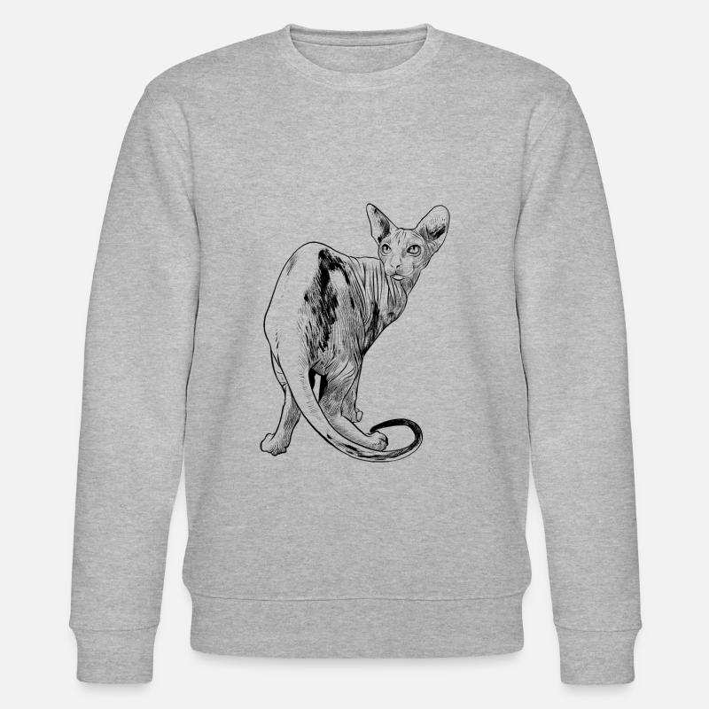 Katze Spynx Haustier - Stanley/Stella Unisex Bio-Sweatshirt CHANGER  - Grau meliert