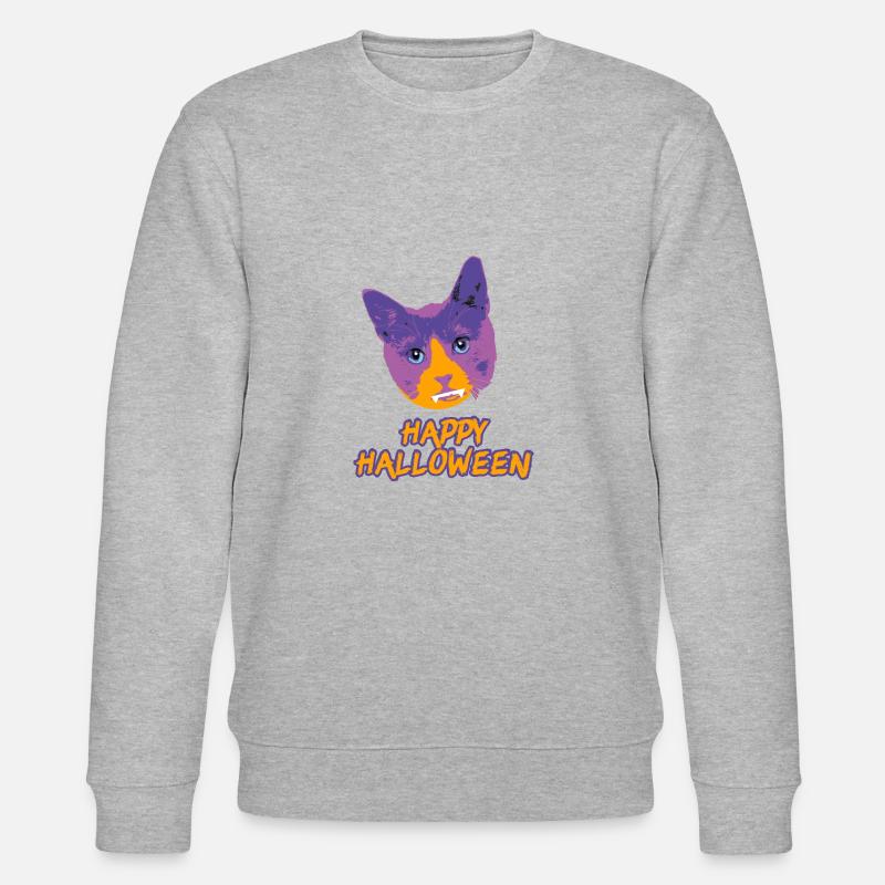 Joyeux Halloween,pop art,chat,vampire chat,vampire - Sweat bio CHANGER Stanley/Stella Unisexe - gris chiné