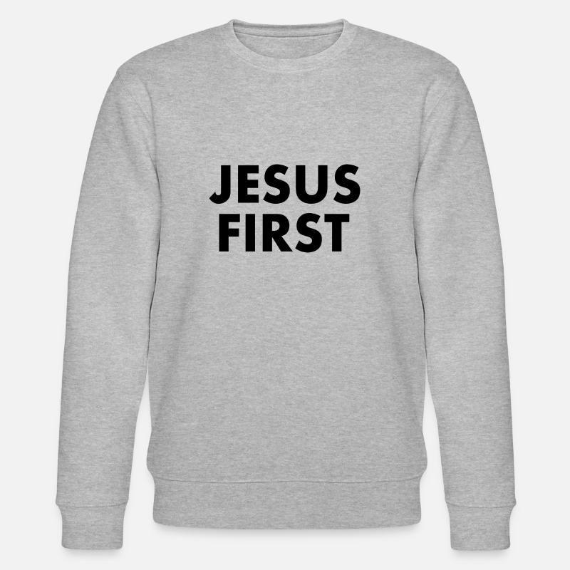 Jesus first - Stanley/Stella Unisex Bio-Sweatshirt CHANGER  - Grau meliert