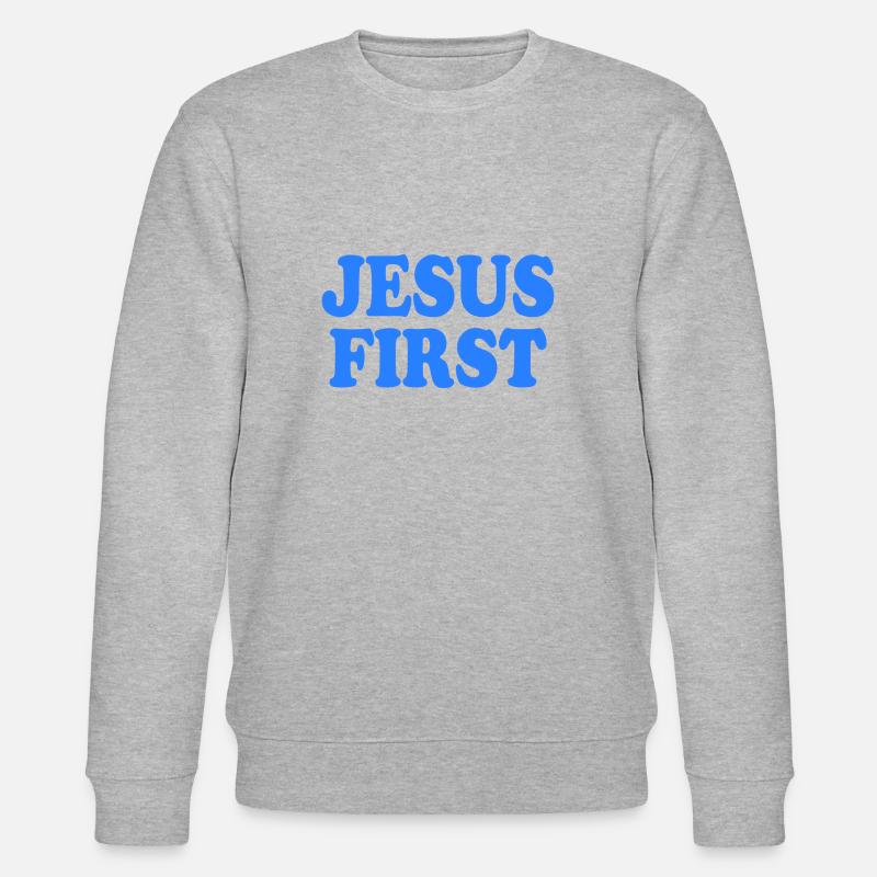 Jesus first - Stanley/Stella Unisex Bio-Sweatshirt CHANGER  - Grau meliert