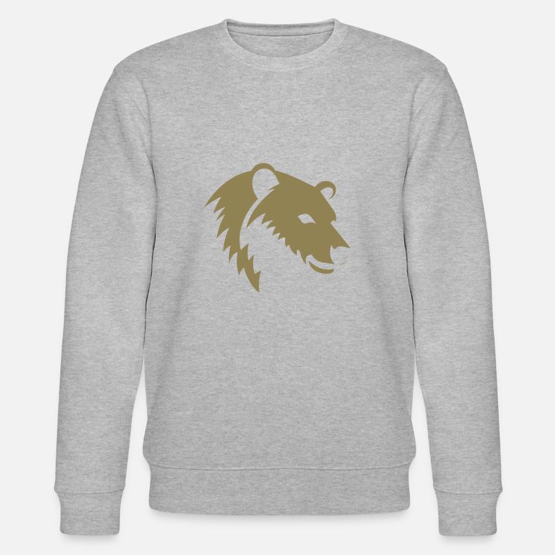 Bär Silhouette eines Eisbärkopfes - Stanley/Stella Unisex Bio-Sweatshirt CHANGER  - Grau meliert