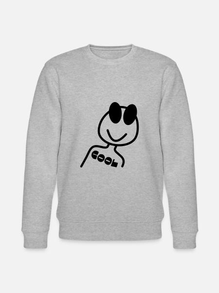 COOL - Strichmännchen - Stanley/Stella Unisex Bio-Sweatshirt CHANGER - Grau meliert