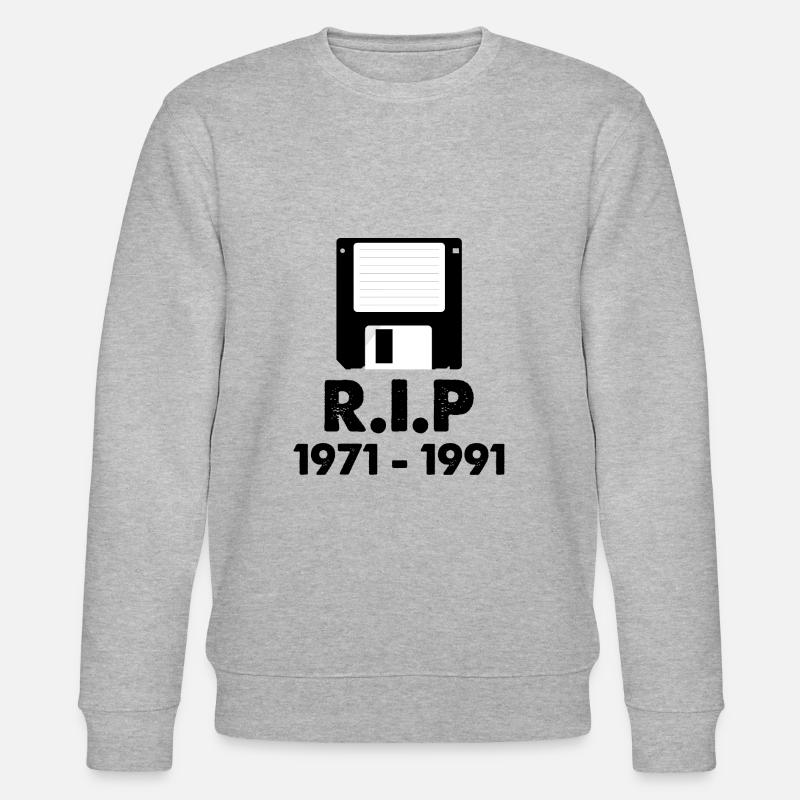RIP floppy disk - Stanley/Stella Unisex Bio-Sweatshirt CHANGER  - Grau meliert