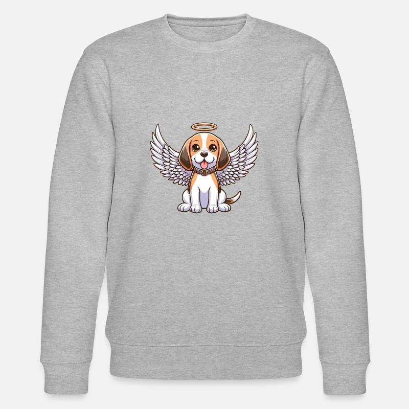 Ailes célestes de l’ange Beagle - Sweat bio CHANGER Stanley/Stella Unisexe - gris chiné