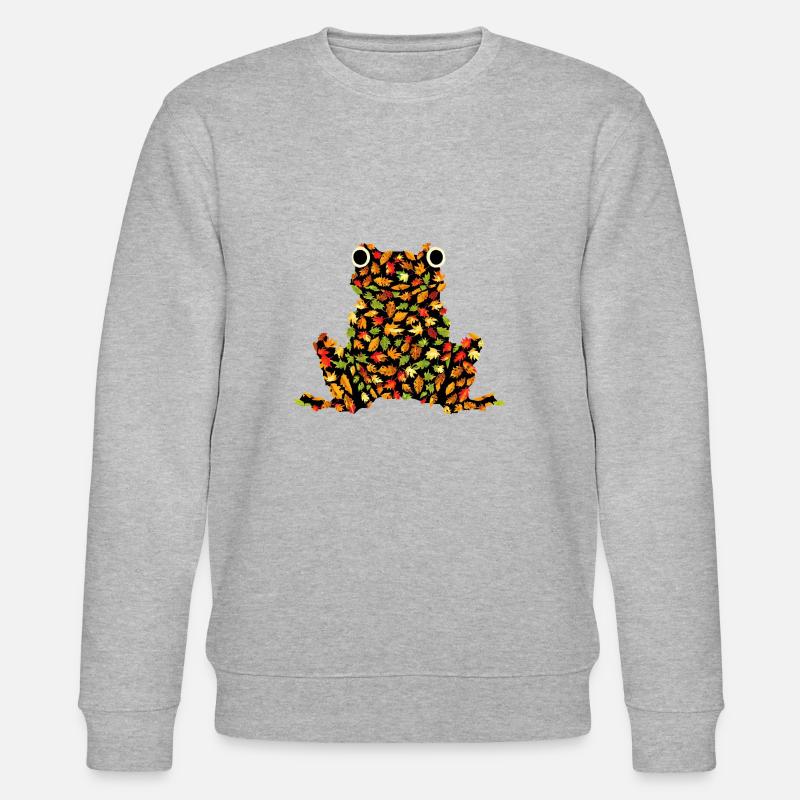 Frosch aus Herbstblättern - Stanley/Stella Unisex Bio-Sweatshirt CHANGER  - Grau meliert