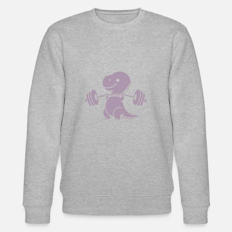 T-Rex avec entraînement avec haltères - Sweat bio CHANGER Stanley/Stella Unisexe - gris chiné