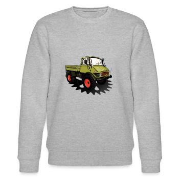 Unimog - Oldtimer - Offroad - Dispositif moteur universel - Sweat bio CHANGER Stanley/Stella Unisexe - gris chiné - Devant - Nik (191cm) & Marisol (170cm)