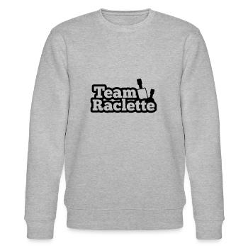 Team Raclette - T-Shirt Raclette Humor - Stanley/Stella Unisex Bio-Sweatshirt CHANGER  - Grau meliert - Vorne - Nik (191cm) & Marisol (170cm)