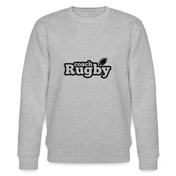 Trainer Rugby - Rugbyt-shirt - Geschenk - Stanley/Stella Unisex Bio-Sweatshirt CHANGER  - Grau meliert - Vorne - Nik (191cm) & Marisol (170cm)