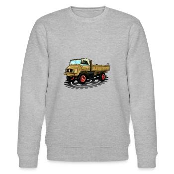 Unimog - Oldtimer - Offroad - Dispositif moteur universel - Sweat bio CHANGER Stanley/Stella Unisexe - gris chiné - Devant - Nik (191cm) & Marisol (170cm)