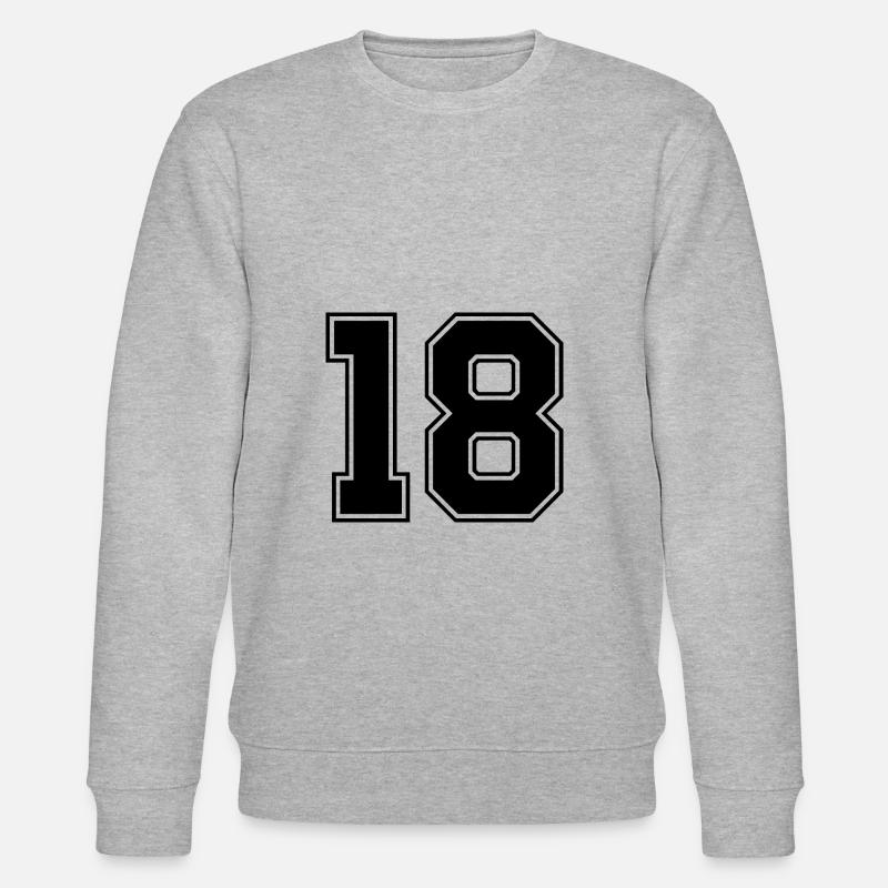 18 nombre de maillots - Sweat bio CHANGER Stanley/Stella Unisexe - gris chiné
