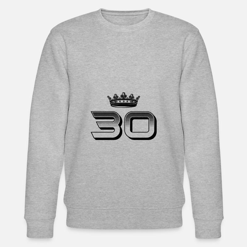 30 Zahl Krone - Stanley/Stella Unisex Bio-Sweatshirt CHANGER  - Grau meliert