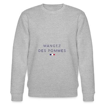 Mangez des pommes - Sweat bio CHANGER Stanley/Stella Unisexe - gris chiné - Devant - Nik (191cm) & Marisol (170cm)