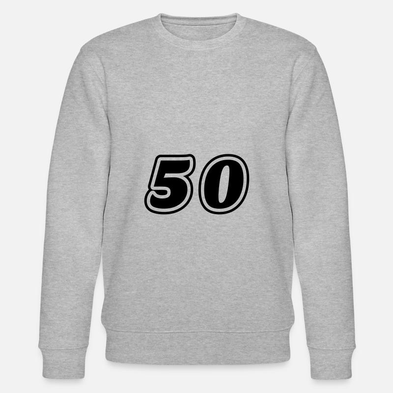 Symbole de nombre 50 - Sweat bio CHANGER Stanley/Stella Unisexe - gris chiné