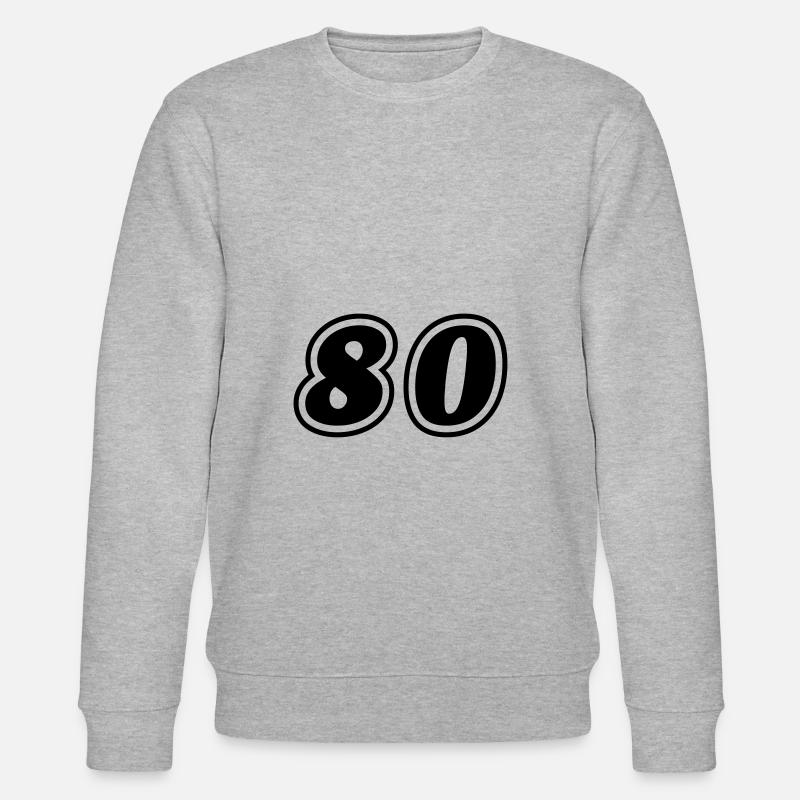 80 Zahl Symbol - Stanley/Stella Unisex Bio-Sweatshirt CHANGER  - Grau meliert