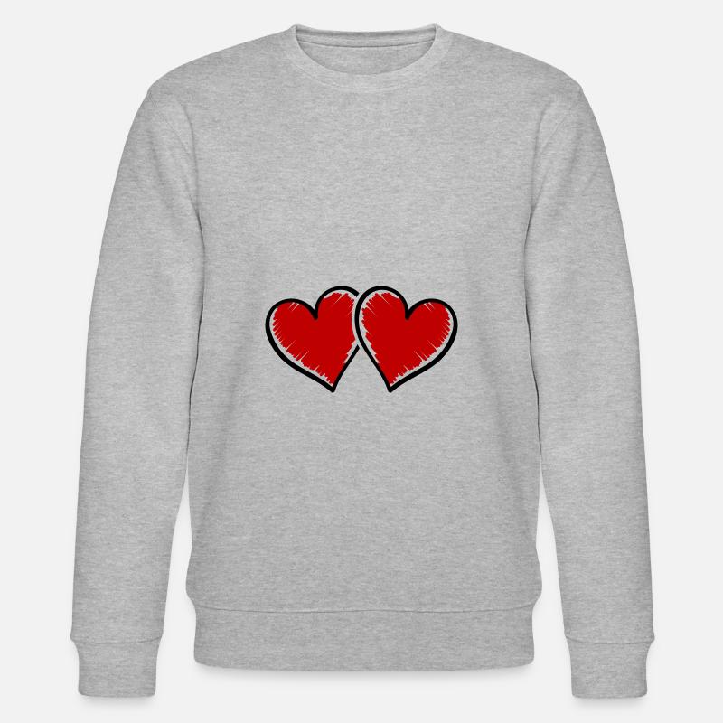 herzen symbol - Stanley/Stella Unisex Bio-Sweatshirt CHANGER  - Grau meliert
