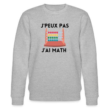 je peux pas j'ai maths - Sweat bio CHANGER Stanley/Stella Unisexe - gris chiné - Devant - Nik (191cm) & Marisol (170cm)