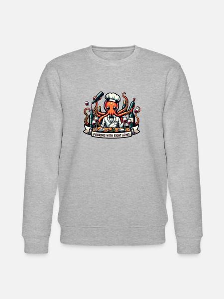 Pouring with Eight Arms - Stanley/Stella CHANGER Unisex Organic Sweatshirt - heather grey