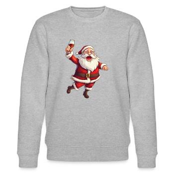 Weihnachtsmann Alkohol Bier Glühwein Schnaps Prost - Stanley/Stella Unisex Bio-Sweatshirt CHANGER  - Grau meliert - Vorne - Nik (191cm) & Marisol (170cm)