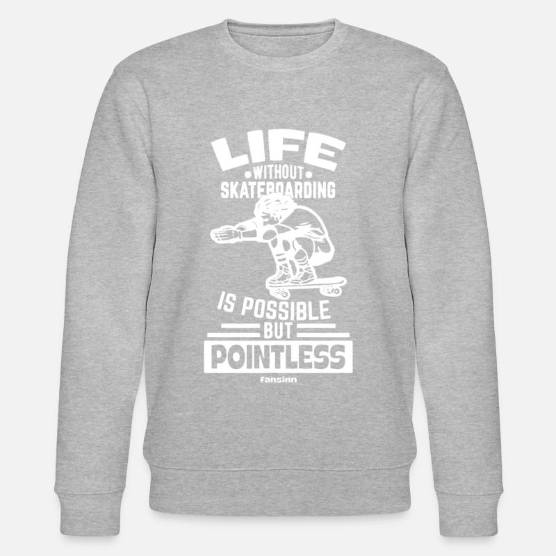 Skateboarding Longboard Halfpipe Geschenk - Stanley/Stella Unisex Bio-Sweatshirt CHANGER  - Grau meliert