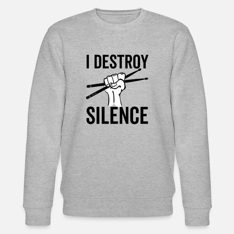 I Destroy Silence Drummer Sticks - Stanley/Stella Unisex Bio-Sweatshirt CHANGER  - Grau meliert