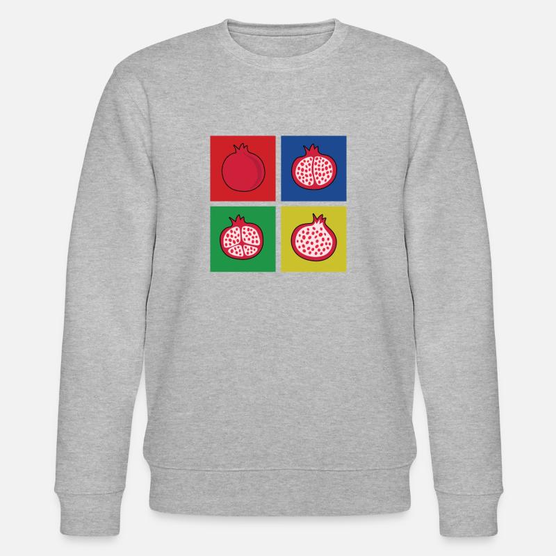 Granatapfel Geschenk - Stanley/Stella Unisex Bio-Sweatshirt CHANGER  - Grau meliert